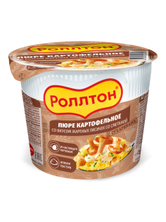 Пюре картофельное Роллтон жареные лисички и сметана, 40г