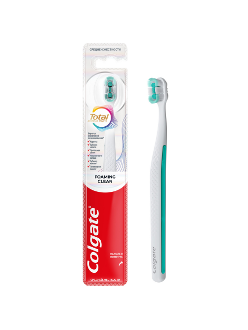 Зубная щетка Colgate Total пенная чистка средняя