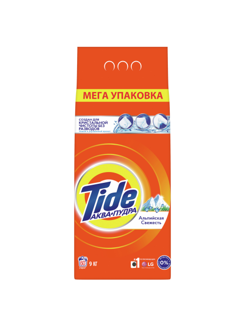 Стиральный порошок Tide Аква-пудра Альпийская свежесть, 9кг