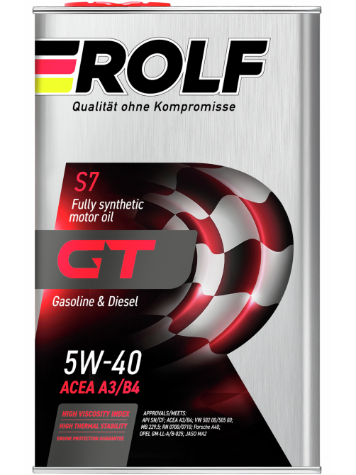 Масло моторное Rolf GT 5W-40 Api SN/CF синтетическое, 1л