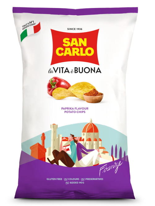 Чипсы San Carlo Паприка, 150г x 16 шт