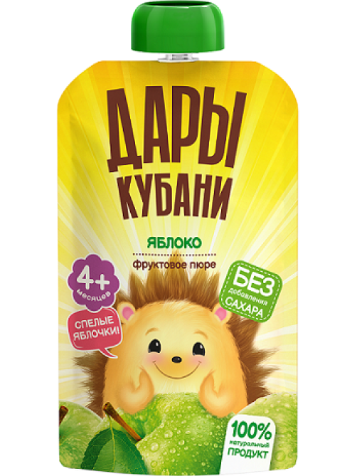 Пюре детское Дары Кубани яблоко, 90г x 12 шт