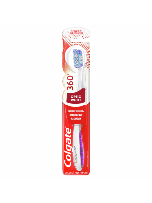 Зубная щетка Colgate Optic white отбеливающая средняя жесткость