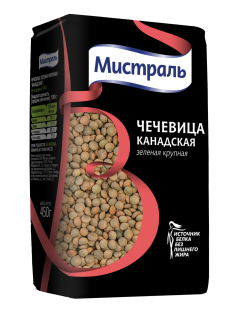 Чечевица Мистраль Канадская зеленая крупная, 450г