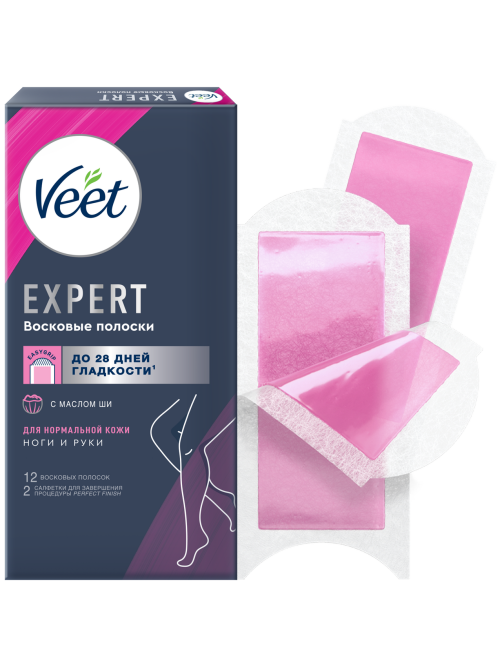 Полоски восковые Veet Expert для нормальной кожи, 12шт