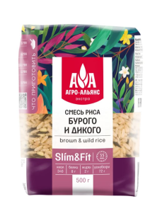 Смесь риса Агро-Альянс Экстра бурый и дикий, 500г