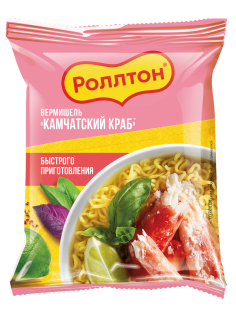 Вермишель быстрого приготовления Роллтон Камчатский краб, 60г