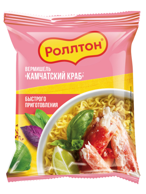Вермишель быстрого приготовления Роллтон Камчатский краб, 60г