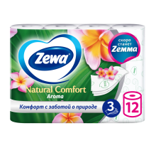 Туалетная бумага Zewa Natural Comfort ароматическая 3 слоя 12 рулонов