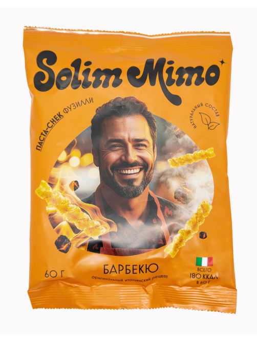 Паста-снек Solim Mimo Фузилли барбекю, 60г