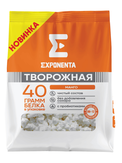 Продукт творожный Exponenta обезжиренный с манго, 250г