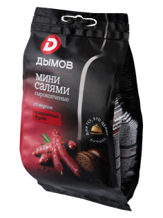 Мини-салями Дымов Пикантный фуэт сырокопченые, 50г
