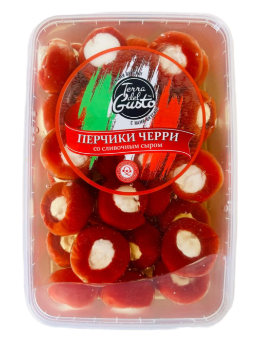 Перчики Terra del Gusto черри со сливочным сыром, 950г