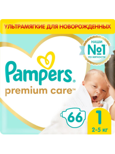Подгузники для новорожденных Pampers Premium Care 2-5кг, 66шт