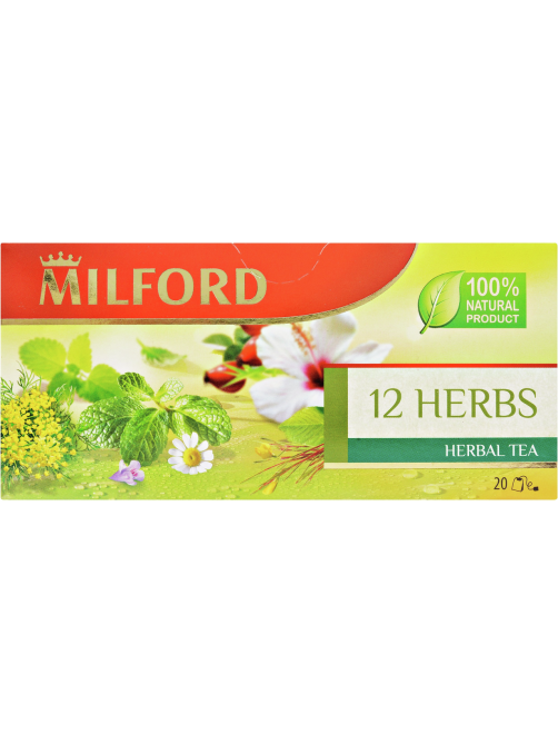 Напиток Milford чайный 12 трав (2.25г x 20шт), 45г