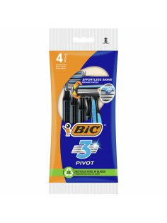 Бритва одноразовая мужская BIC 3 с плавающей головкой, 4 шт