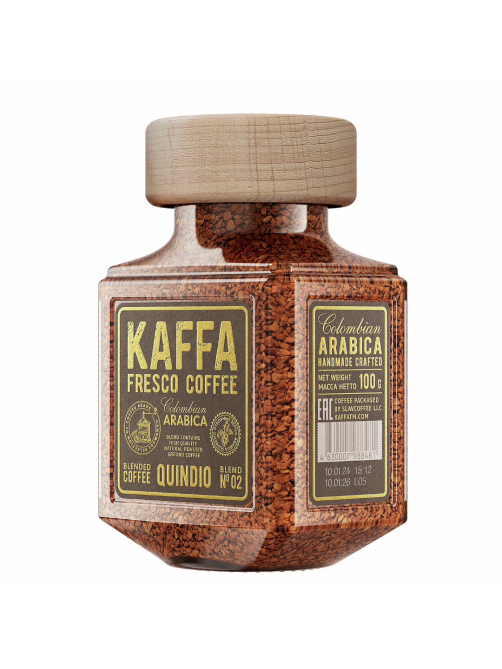 Кофе Kaffa Fresco Quindio растворимый с добавлением молотого, 100г