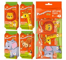 Салфетки влажные детские Pamperino Kids Mix Ромашка-витамин Е, 8шт x 8 уп