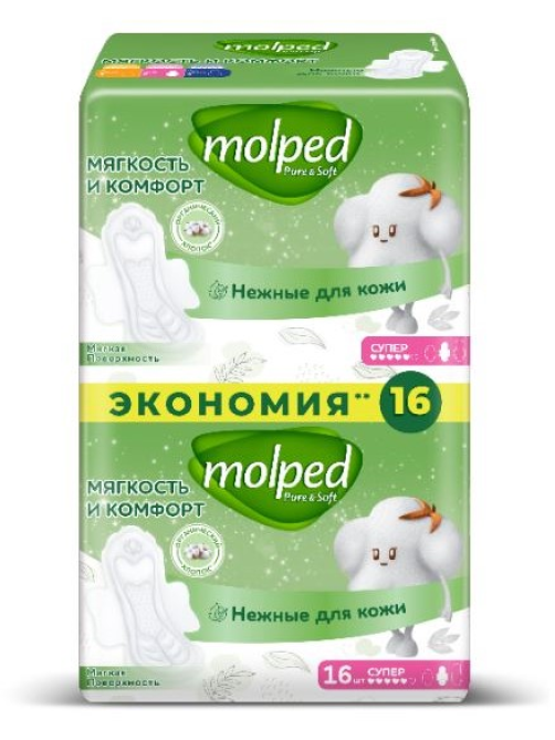 Прокладки Molped Pure&Soft Super, 16шт