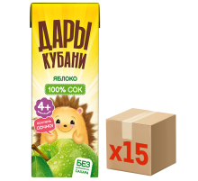 Сок детский Дары Кубани яблочный, 200мл x 15 шт