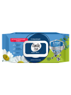 Салфетки влажные Emily Style антибактериальный эффект, 120шт