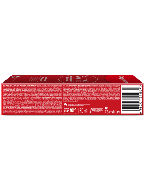 Зубная паста Colgate Optic White Искрящаяся мята отбеливающая, 75мл