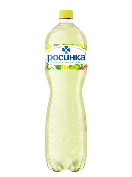 Вода Росинка Лайт со вкусом лимона и лайма питьевая газированная, 1.5л x 6 шт