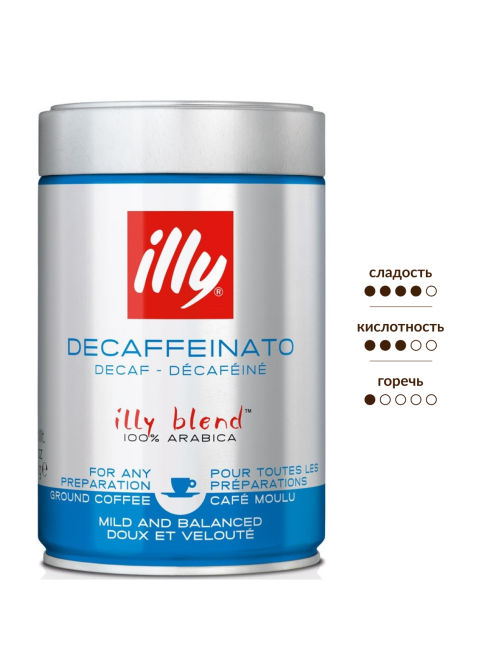 Кофе Illy без кофеина молотый, 250г