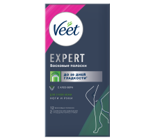 Полоски восковые Veet Expert для сухой кожи 12шт, 28г