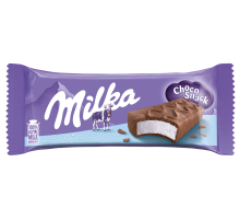 Пирожное бисквитное Milka крем и цельное молоко в молочном шоколаде, 27г