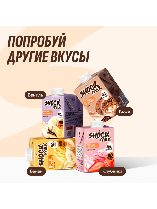 Коктейль молочный Shock Milk Protein обезжиренный кофе, 480мл