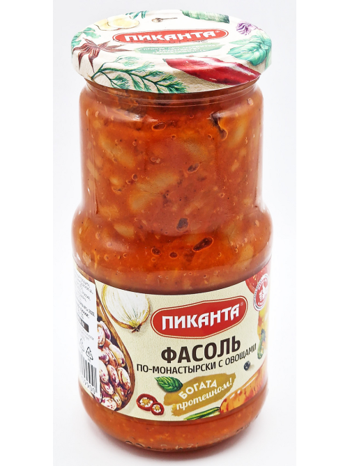 Фасоль белая Пиканта По-монастырски с овощами, 470г