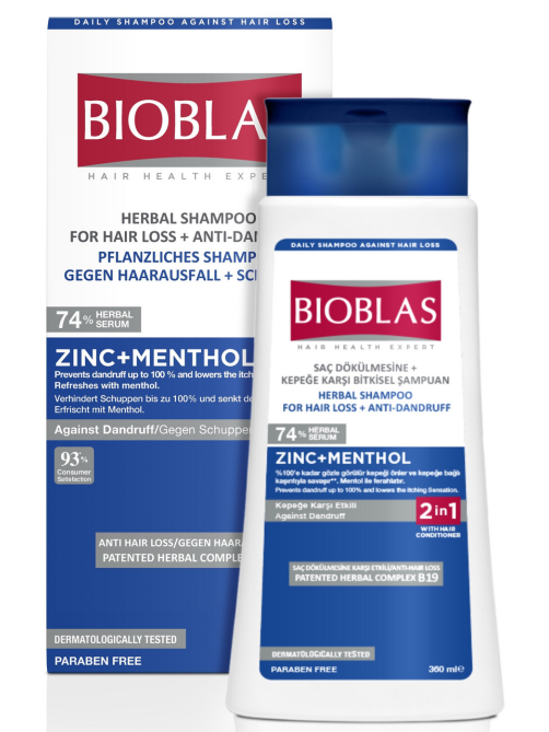 Шампунь Bioblas с пиритионом цинка против перхоти и выпадения, 360мл