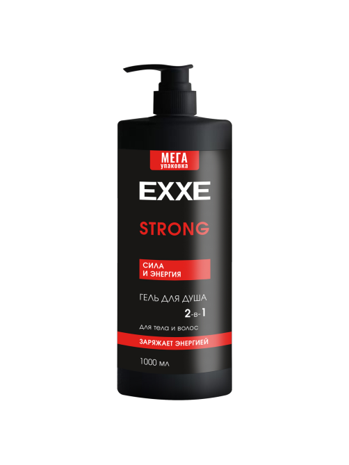 Гель для душа Exxe Men Strong 2 в 1 Сила и Энергия, 1л