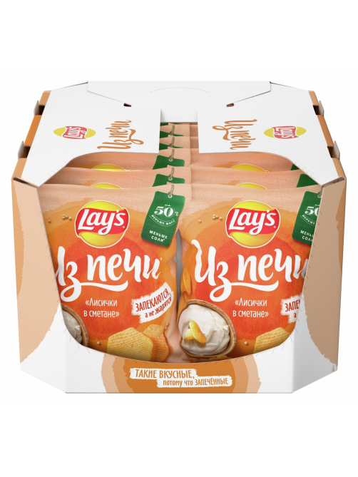 Чипсы Lay's Лисички в сметане из печи, 81г x 14 шт