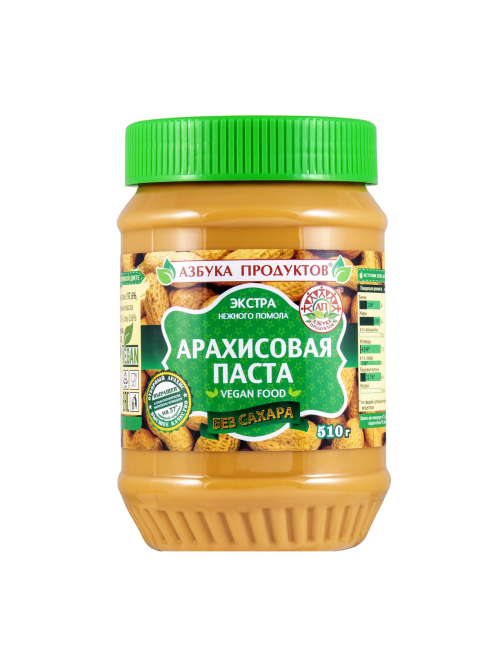 Арахисовая паста Азбука продуктов Экстра без сахара без глютена, 510г