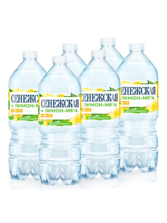 Вода Сенежская с соком лимон-мята негазированная, 1л x 6 шт