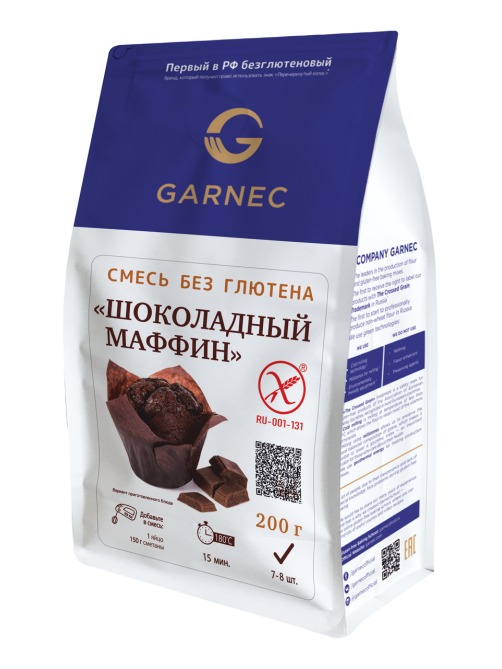 Смесь для выпечки Garnec Шоколадный маффин без глютена, 200г