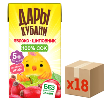 Сок детский Дары Кубани яблоко и шиповник, 125мл x 18 шт