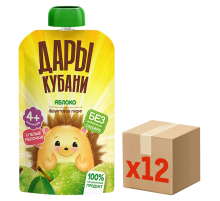 Пюре детское Дары Кубани яблоко, 90г x 12 шт