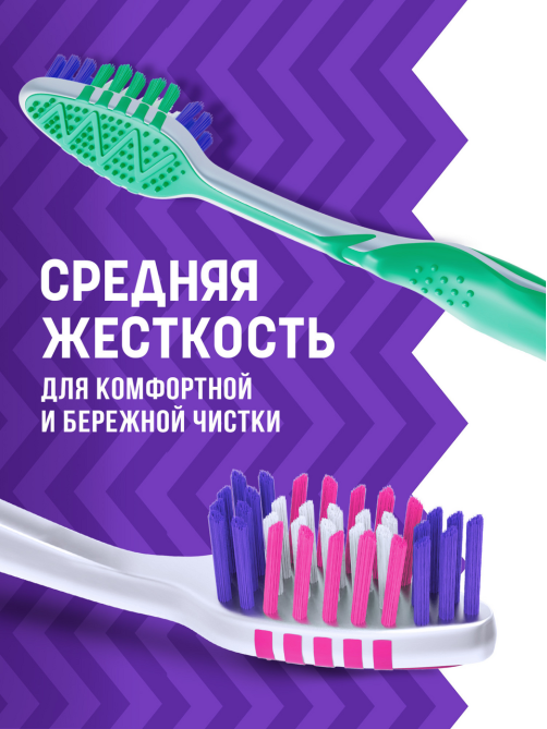 Зубная щетка Colgate Зиг Заг многофункциональная, средней жесткости розовая