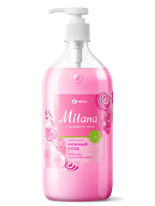 Крем-мыло жидкое Grass Milana Fruit Bubbles увлажняющее, 1л