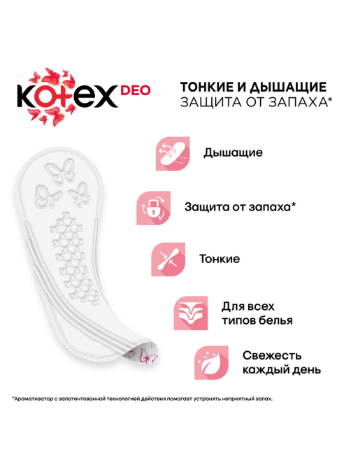 Прокладки ежедневные Kotex Normal Deo, 56шт