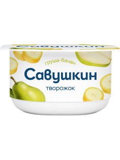 Творожок Савушкин продукт груша-банан 3.5%, 120г