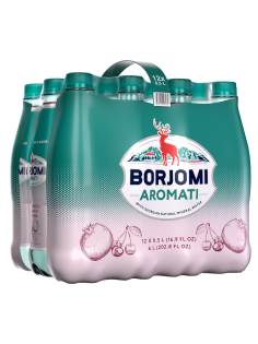 Вода Borjomi вишня-гранат минеральная газированная, 500мл x 12 шт