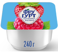 Йогурт Фругурт клубника-малина фруктовый 2%, 240г