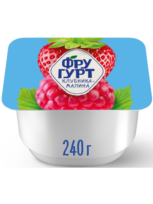 Йогурт Фругурт клубника-малина фруктовый 2%, 240г