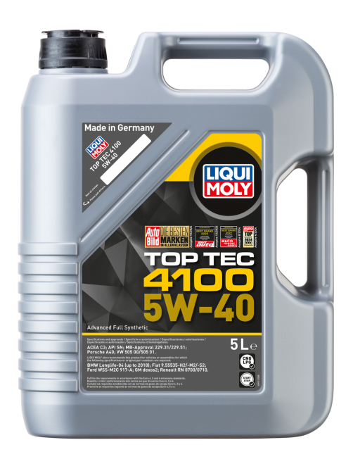 Масло моторное синтетическое Liqui Moly Top Tec 4100 5W-40, 5л
