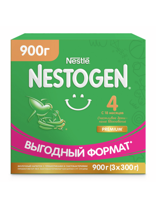 Смесь молочная детская Nestogen 4 с пребиотиками с 18 месяцев, 900г