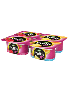 Йогуртный продукт Fruttis C малиной/c ананасом и дыней 8%, 115г